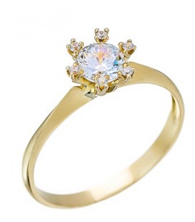 Ring gold with zircon