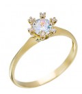 Ring gold with zircon
