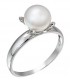 Ring whitegold with zircon and pearl