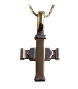 Cross for men whitegold and gold