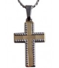 Cross for men whitegold and gold