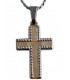 Cross for men whitegold and gold