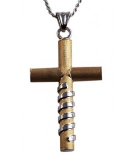 Cross for men whitegold and gold