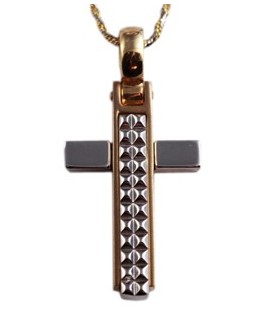 Cross for men whitegold and gold