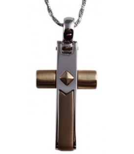 Cross for men whitegold and gold