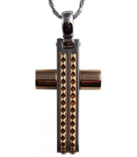 Cross for men whitegold and gold