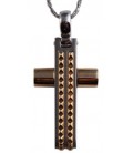 Cross for men whitegold and gold