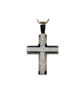 Cross for men whitegold and gold