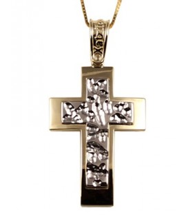 Cross for men whitegold and gold