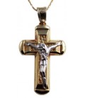 Cross for men whitegold and gold