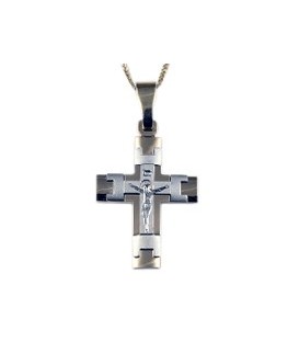 Cross for men whitegold and gold