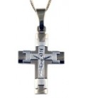 Cross for men whitegold and gold