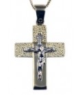 Cross for men whitegold and gold