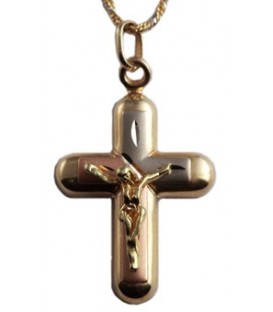 Cross for men whitegold, red gold and gold