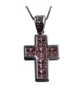 Cross for women whitegold with zircon