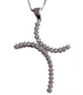 Cross for women whitegold with zircon