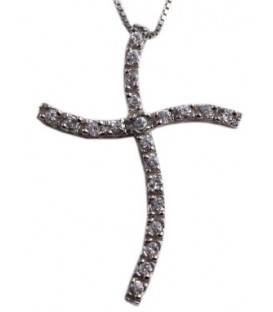 Cross for women whitegold with zircon