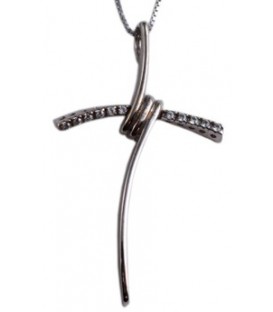 Cross for women whitegold with zircon