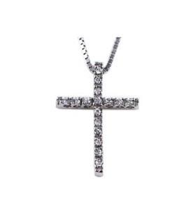 Cross for women whitegold with zircon