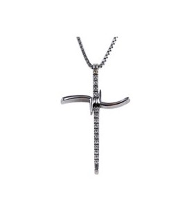 Cross for women whitegold with zircon