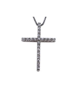 Cross for women whitegold with zircon