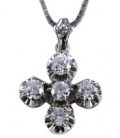 Cross for women whitegold with zircon