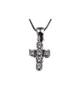 Cross for women whitegold with zircon