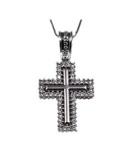 Cross for women whitegold with zircon