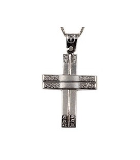 Cross for women whitegold with zircon