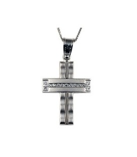 Cross for women whitegold with zircon