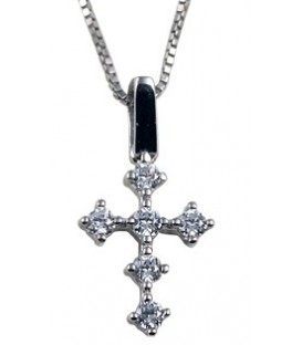 Cross for women whitegold with zircon