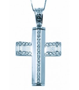 Cross for women whitegold with zircon