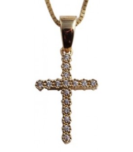 Cross for women gold with zircon