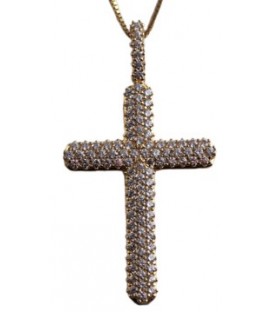 Cross for women gold with zircon