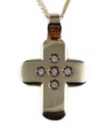 Cross for women gold with zircon