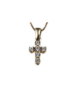 Cross for women gold with zircon