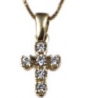 Cross for women gold with zircon