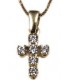 Cross for women gold with zircon