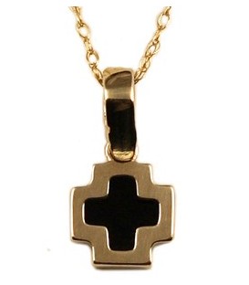 Cross for women gold with enamel