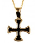 Cross for women gold with enamel