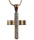 Cross for women whitegold and gold with zircon