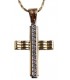 Cross for women whitegold and gold with zircon