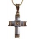 Cross for women whitegold and gold with zircon