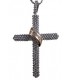 Cross for women whitegold and gold with zircon