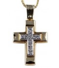 Cross for women whitegold and gold with zircon