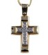 Cross for women whitegold and gold with zircon