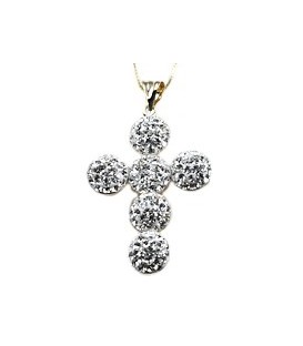 Cross for women whitegold and gold with zircon