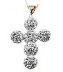 Cross for women whitegold and gold with zircon