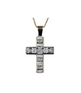 Cross for women whitegold and gold with zircon