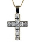 Cross for women whitegold and gold with zircon